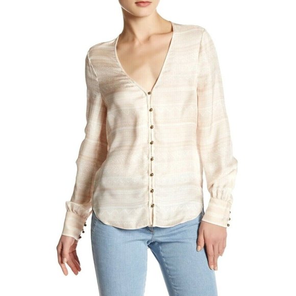 Veronica Beard NWT Pink Top Bahia Blouse Silk Blush Stripe 4 - Picture 1 of 10